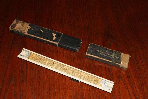 Sun Hemmi Bamboo Slide Rule in original box
